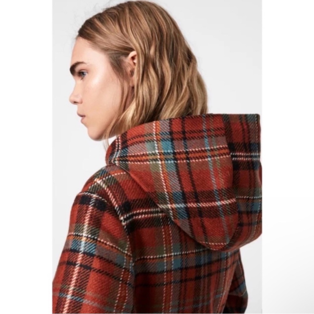 Allsaints Ebony Plaid Hooded Oversized
Long Coat - Picture 5 of 7